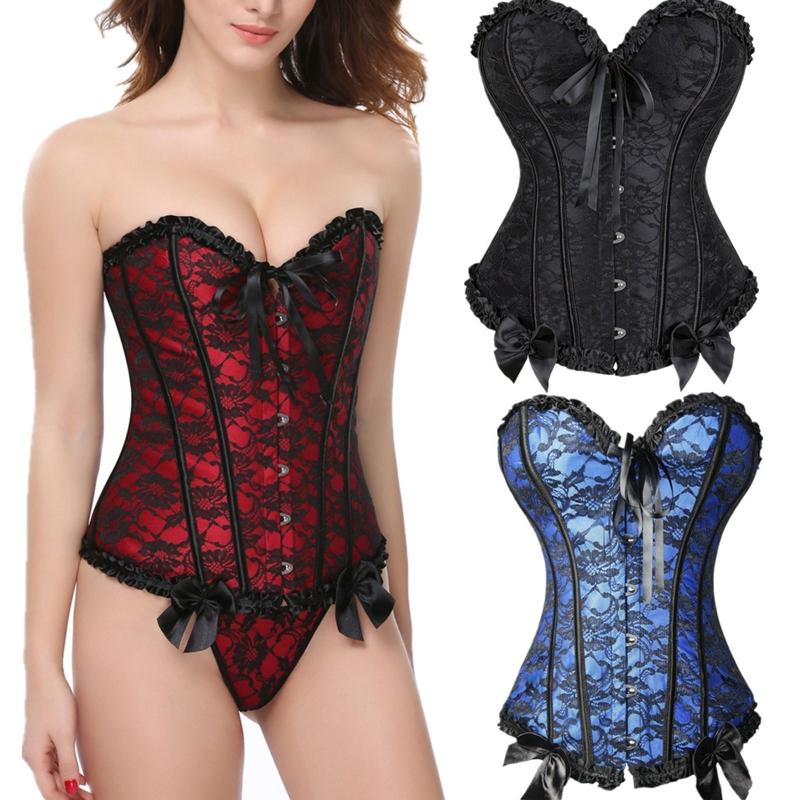 Korsett mit entbeinter Taille, sexy Korsett für Damen mit Schnürung, Taillenkorsett mit entbeinter Taille, Blumenmuster, Brokat-Überbrustkorsett für Damen, Abnehmen