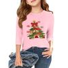 Children's 3/4 Sleeve Independence Day Printed Round Neck Casual T-shirt