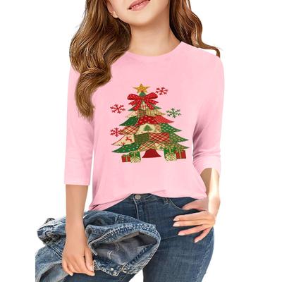 Barne 3/4-ermet Independence Day-trykket rund hals avslappet t-skjorte