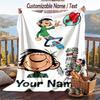 Custom Text Flannel Throw Blanket, Lightweight Cozy Bed Sofa BlanketGaston Lagaffe
