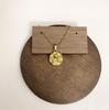 Versatile 3D Embossed Retro Coin Cupid Wings Necklace In Hexagonal Flower Design, Titanium Steel