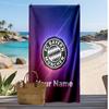 FC Bayern München Personalisiertes Bedrucktes Strandtuch Fußballlogo Unterstützung Benutzerdefinierter Name Text Absorbierendes Handtuch Für Sport Reisen Besonderes Geschenk
