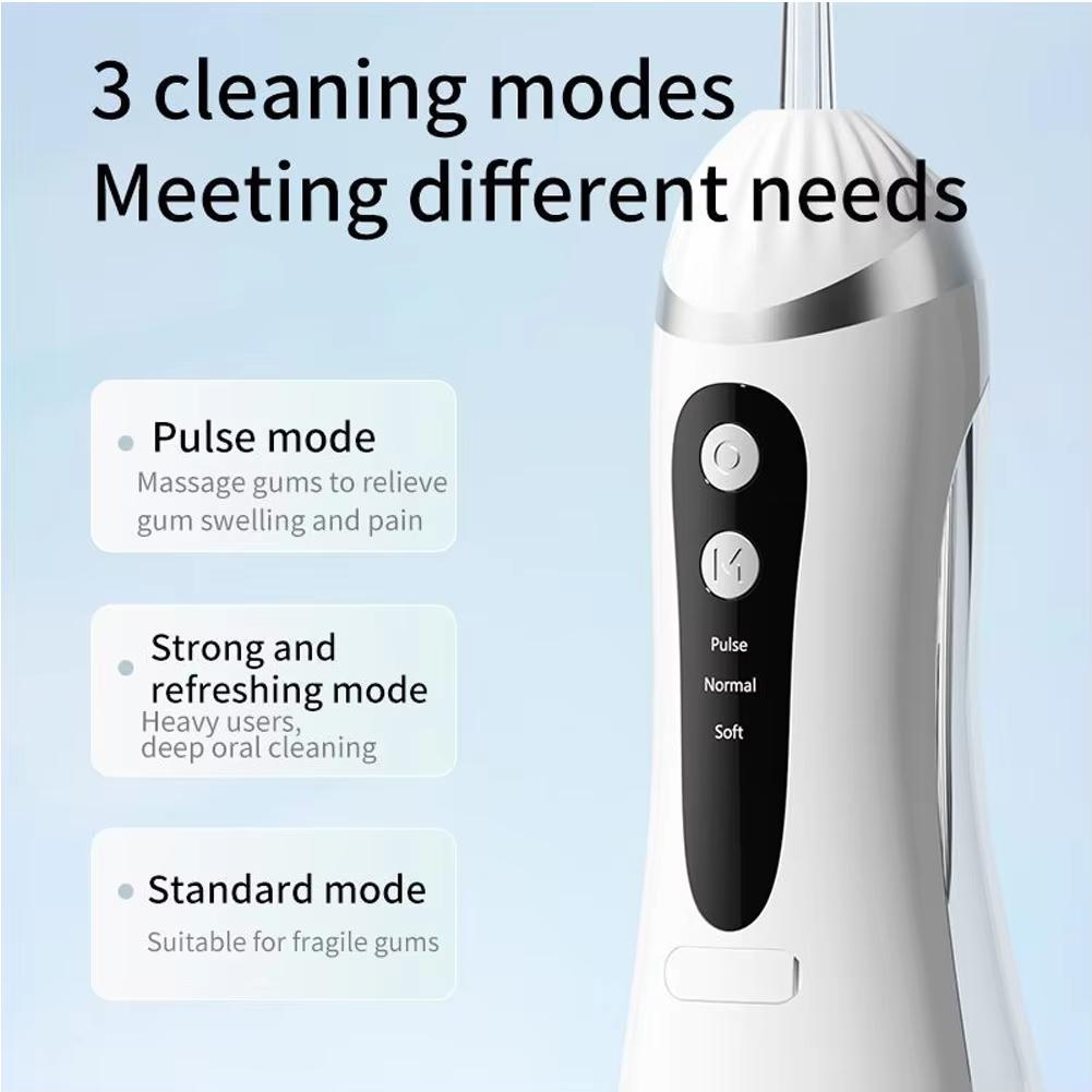 Portable Water Flosser for Teeth Cleaning, 3 Modes, 4 Nozzles, Type-C Rechargeable, IPX7 Waterproof High Pressure Oral Irrigator