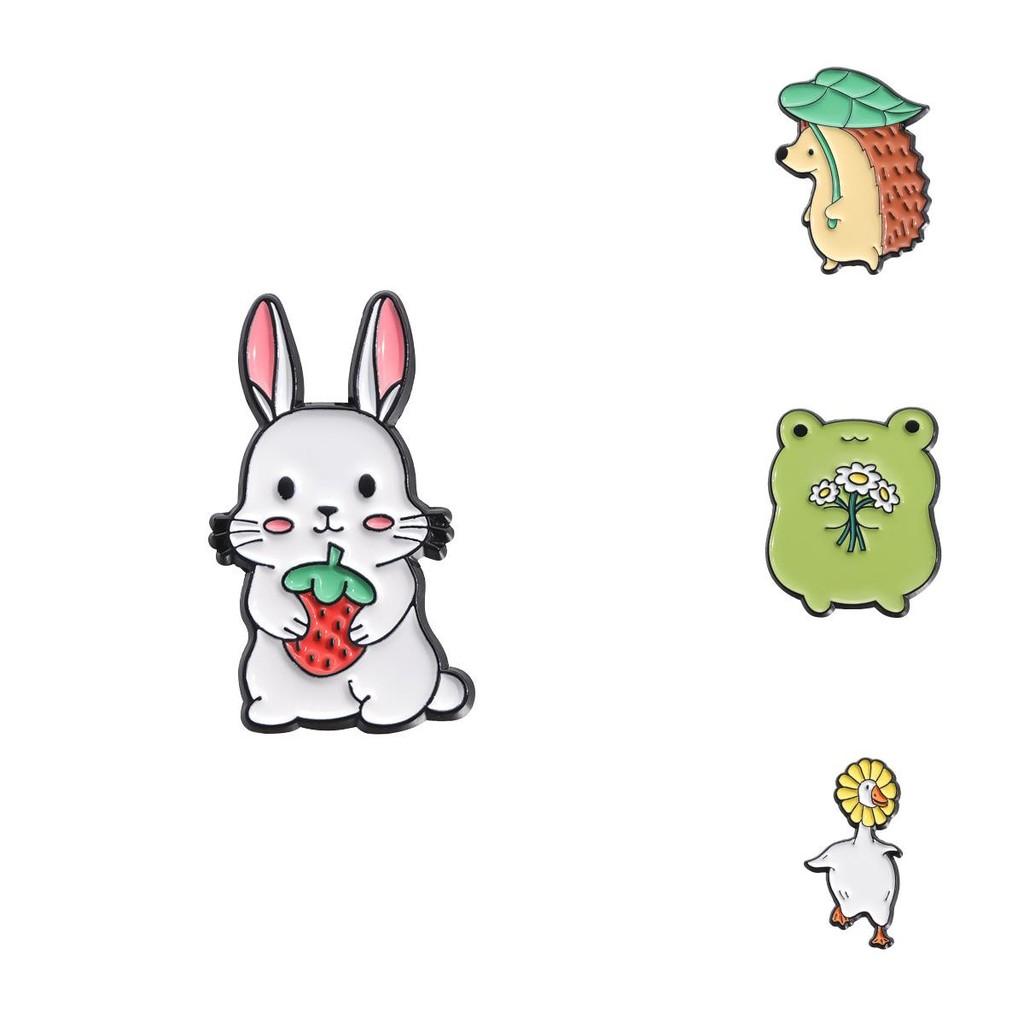 Stylish Fun And Animal Character Brooch In Frog Duck Rabbit Hedgehog Designs For Fashion Lovers