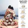 1pc Bear Butterfly Printing Lightweight Flannel Blanket, Comfortable and Warm Blanket, for Camping Sofa Bed and Couch Office, Suitable for Gi