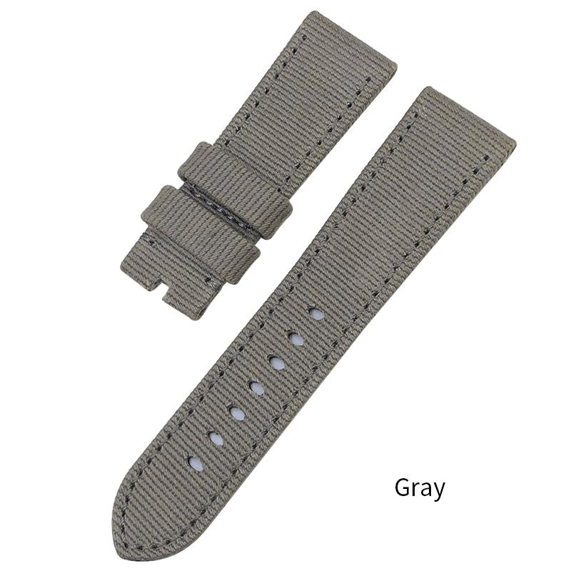 

24mm 26mm New Nylon Canvas Watchband Fit for Panerai Luminor PAM01118 441 111 Black Blue Green Watch Strap Bracelet 24mm серый