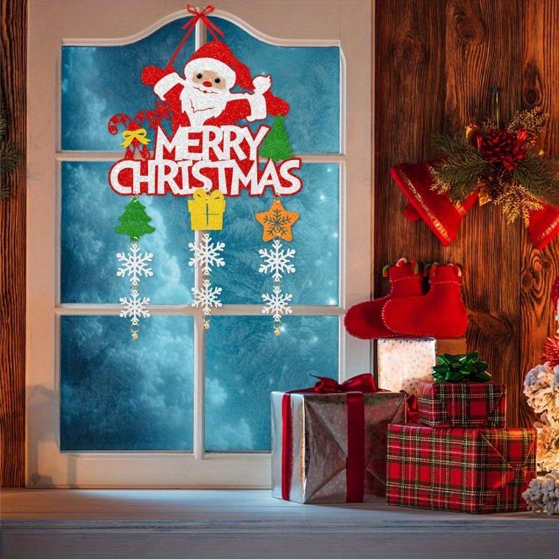 DIY Christmas Door Hanging Ornaments Santa, Snowflake &Jingle Bell Elements, for Christmas Decor