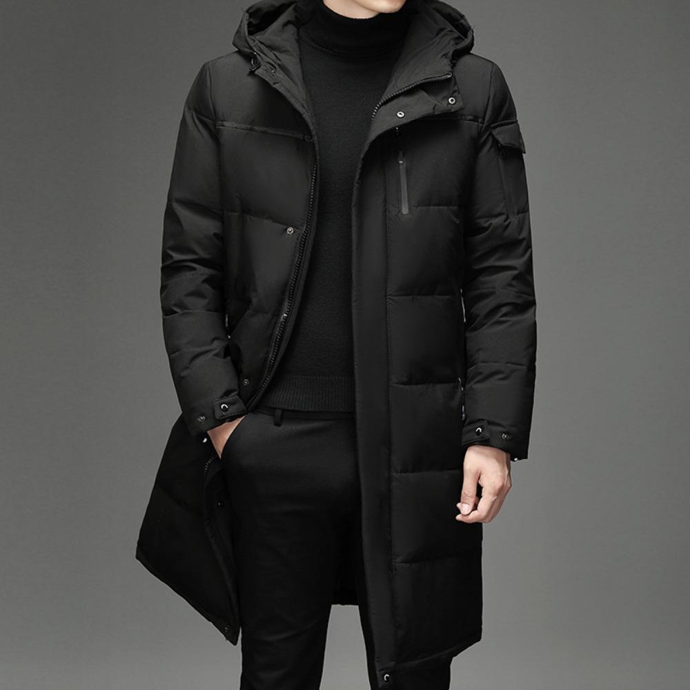 Down jacket men's jacket dad wear long work clothes over the knee thickened middle-aged and elderly outdoor