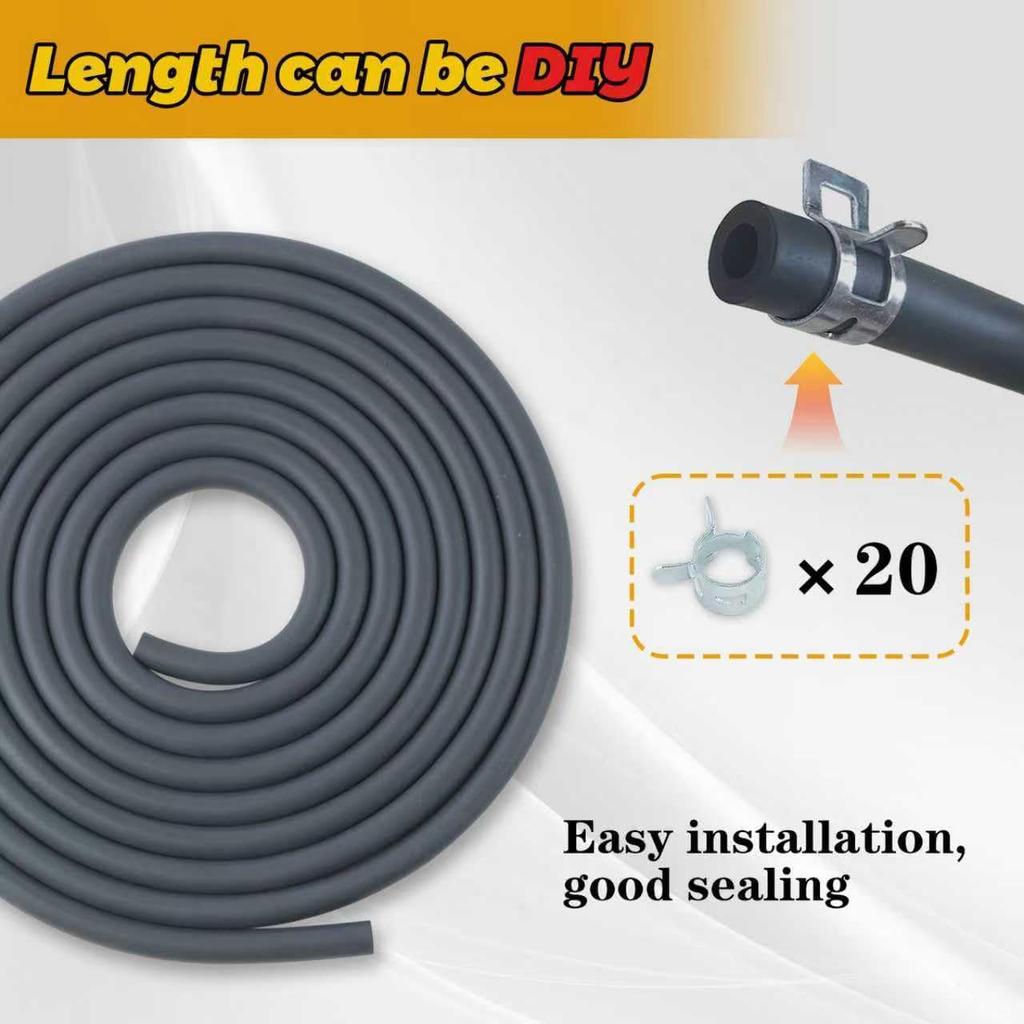 WOTIAN 3/16 Inch ID Fuel Line Hose 10 Feet for Honda Predator Champion Predator Generac Small Engine Generator Mini Bike Go-Kart Rubber Gas Line Hose