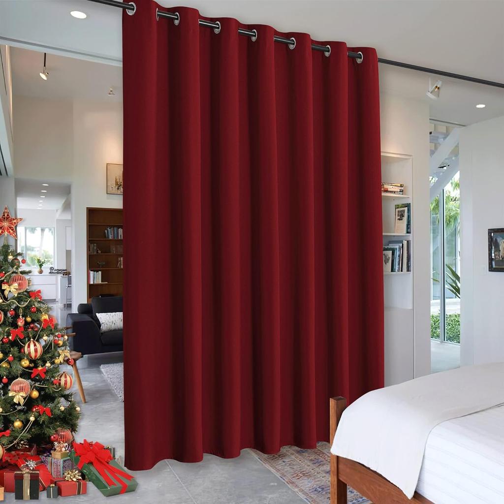 Pack Of 1 Room Divider BlackOut Curtain for Living Room, Noise Reduction Curtain with Anti-Rust Grommet Top Blackout Curtain