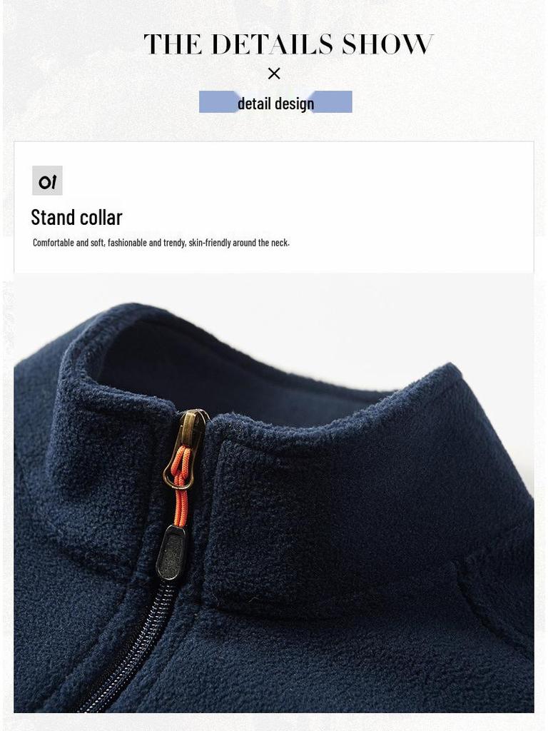 Men's Double-Sided Polar Fleece Jacket: Warm Cardigan for Students, Outdoor Sports & Casual Wear