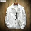Spring 2022 Men's Japanese Style Ripped Embroidery Denim Jacket, Plus Sizes Available