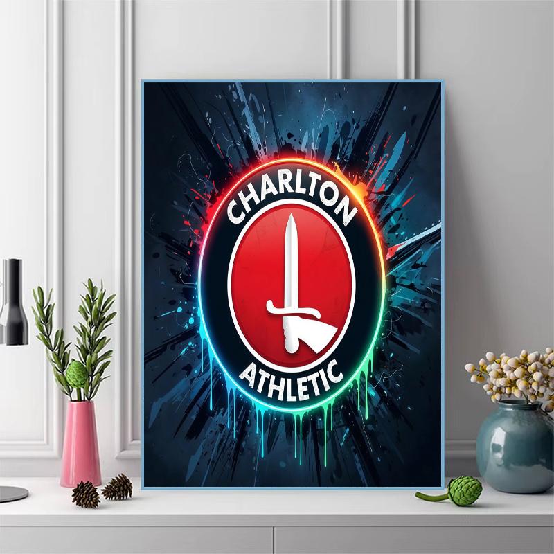 Charlton Athletic F.C 100% Round Full Drill 5D DIY Diamond Painting Embroidery Cross Stitch Rhinestone Décor