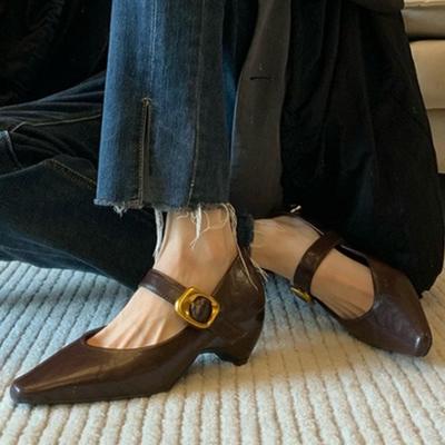 Spitze Zehenpartie Damen Schuhe mit Absatz Flache Mode Slipper Schuhe Kleid Herbst 2025 Lässig Neuer Trend Designer Luxus Chaussure Femme