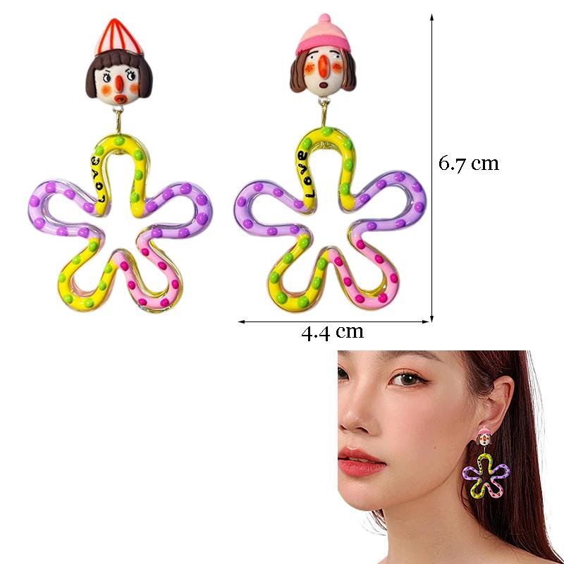 Top Sale Fashion Colourful Dangle Earrings for Women Accessories Stud Earring Pendientes New In Resin Earings