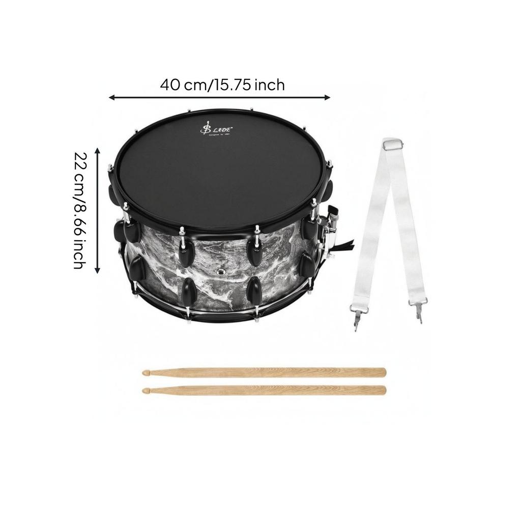14 X 8 Inch Snare Drum 10 Lugs Percussion Instrument Drumsticks Included