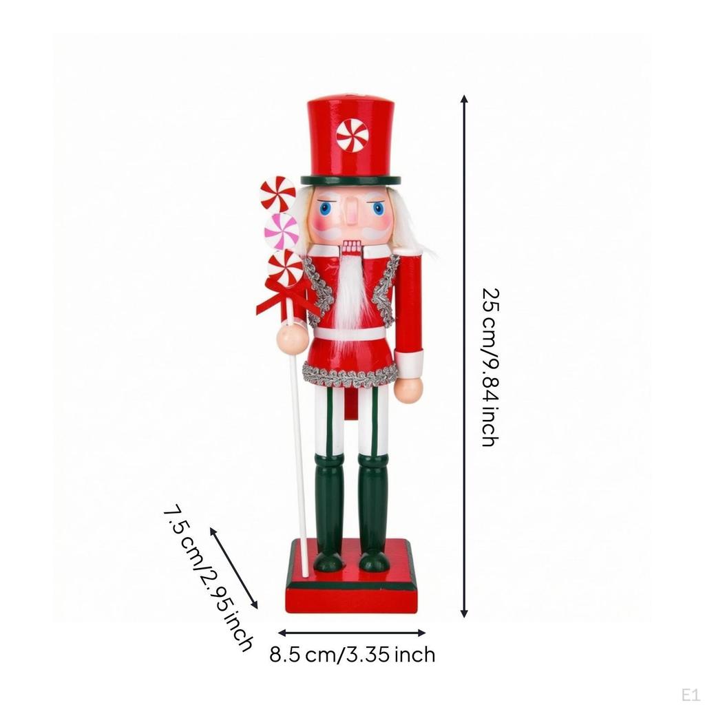 Wooden Nutcracker Figurine Christmas Guard Traditional Tabletop Ornament for Collectors,