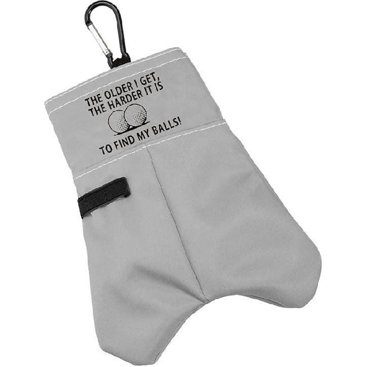 BLUPARK Funny Golf Ball Storage Bag for Grandpa Dad The Older I Get The Harder It is to Find My Balls Golf Ball Pouch Harder Find My Balls