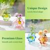 4pcs Floral Glass Vases Four Colors Set Colorful Flower Hydroponic Glass Vase Transparent Arrangement Container Table Decoration