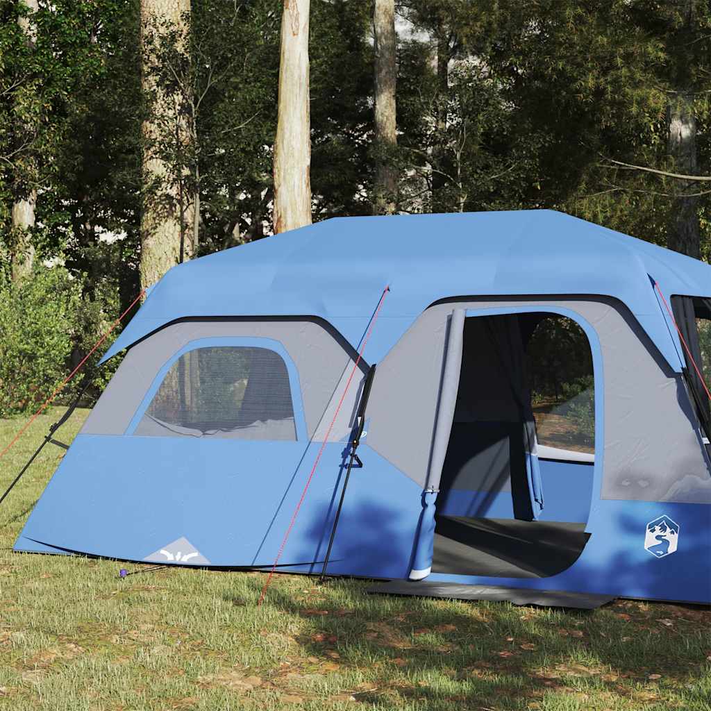 Family Tent for 9 Persons Blue Quick Release Waterproof