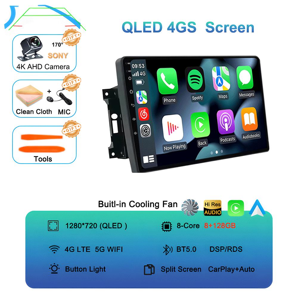 Android 14 Car Radio QLED GPS Navigation Multimedia Player For Jeep Compass/Commander/Grand Cherokee/Wrangler/Liberty AutoRadio