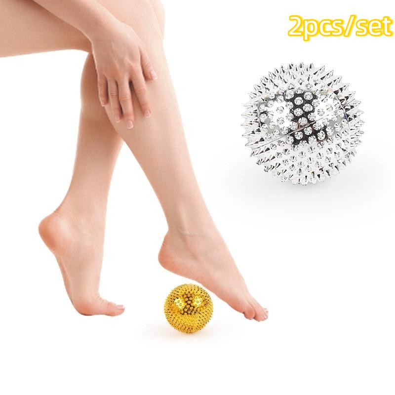 1Pair Sport Fitness Hand Foot Pain Relief Magnetic Therapy Massager Yoga Fitness Ball Durable Spiky Massage Ball Trigger Point