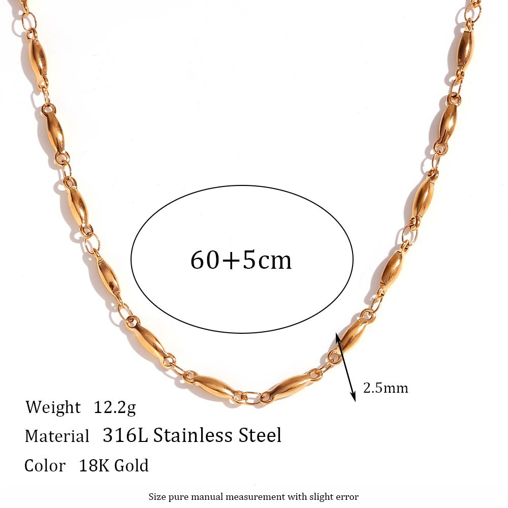 Tarnish Free Waterproof Handmade Long Beads Chain Necklaces Bracelets Anklets Waist Chain Stainless Steel Jewelry For Women