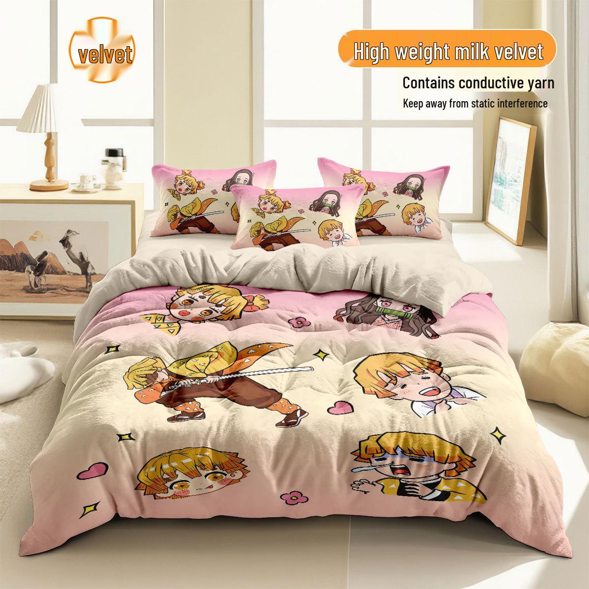 Zenitsu Demon Slayer Fleece Duvet Set