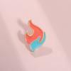 Flame Trendy Pattern Metal Brooch Charming Cartoon Character Design Perfect For Clothing And Backpack Accessories