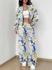 Color Tie-dye Autumn and Winter New European and American Women's Clothing Striped Printing Suit Women