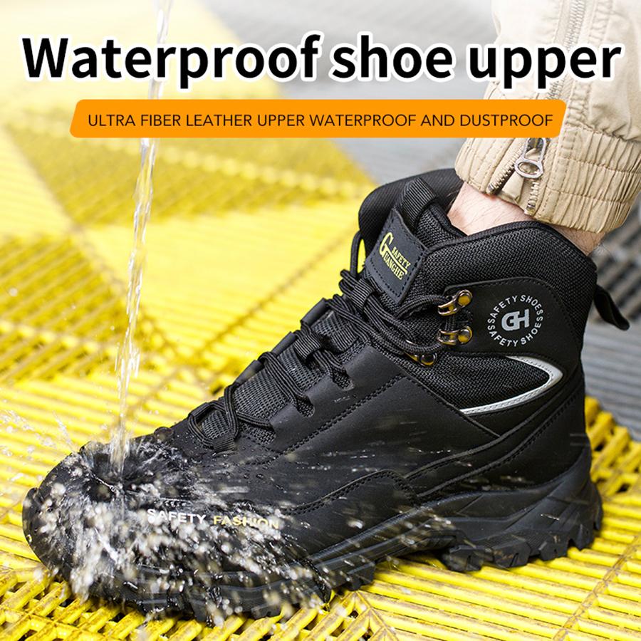 Waterproof Safety Shoes Work Shoes Steel Toe Men Puncture-protective Work Boots Anti-smash Protect Indestructible Safety Boots