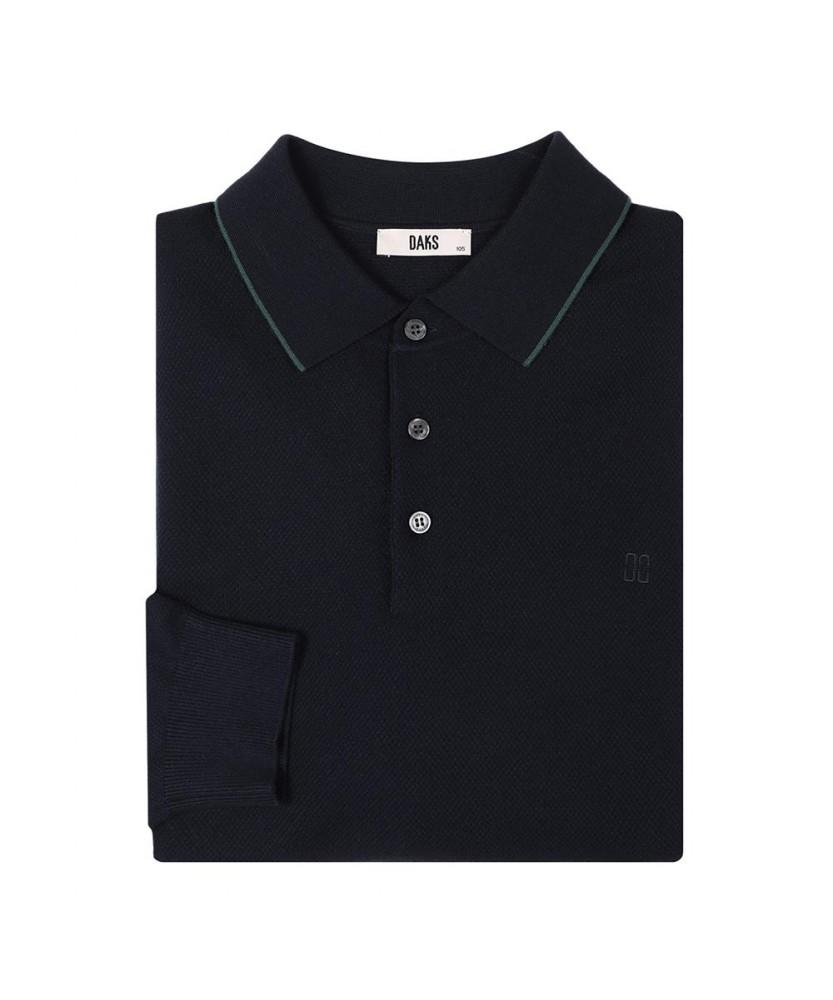 Dagseusyeocheu Viscose Blend Collared Knit Navy_Dla1Swtl101N1