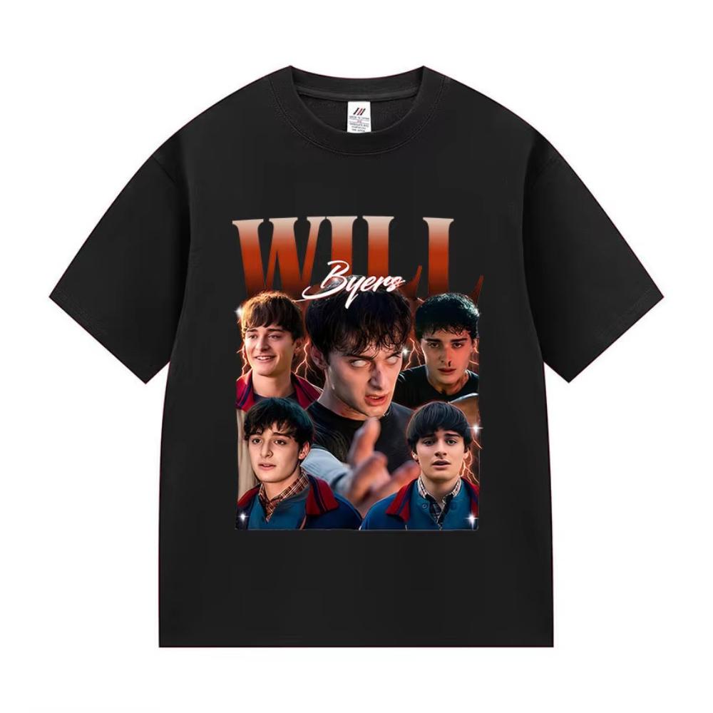 Американский ТВ-сериал Очень странные дела Футболка с принтом Мужская Повседневная Модная Хлопковая Футболка с Коротким Рукавом Винтажная С Округлым Вырезом Оверсайз Футболки M