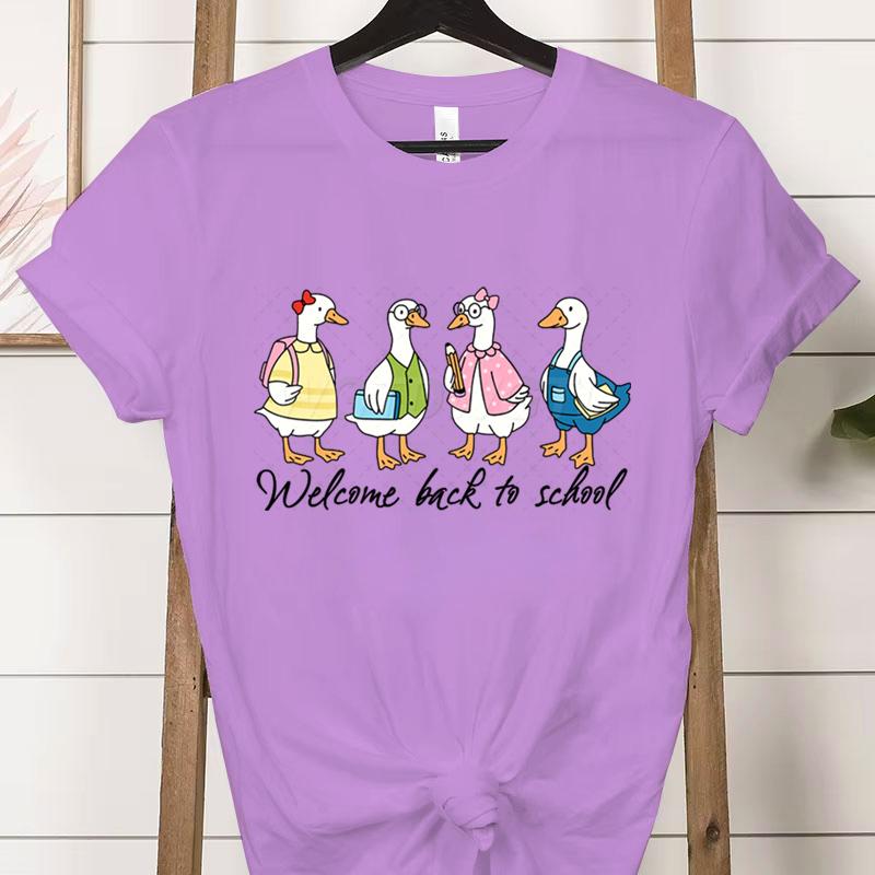 Welcome Back To School Duck TShirt Cute Teacher Shirt Unisex Tee BacktoSchool Outfit Gifts Funny Gift for Teachers Clothes