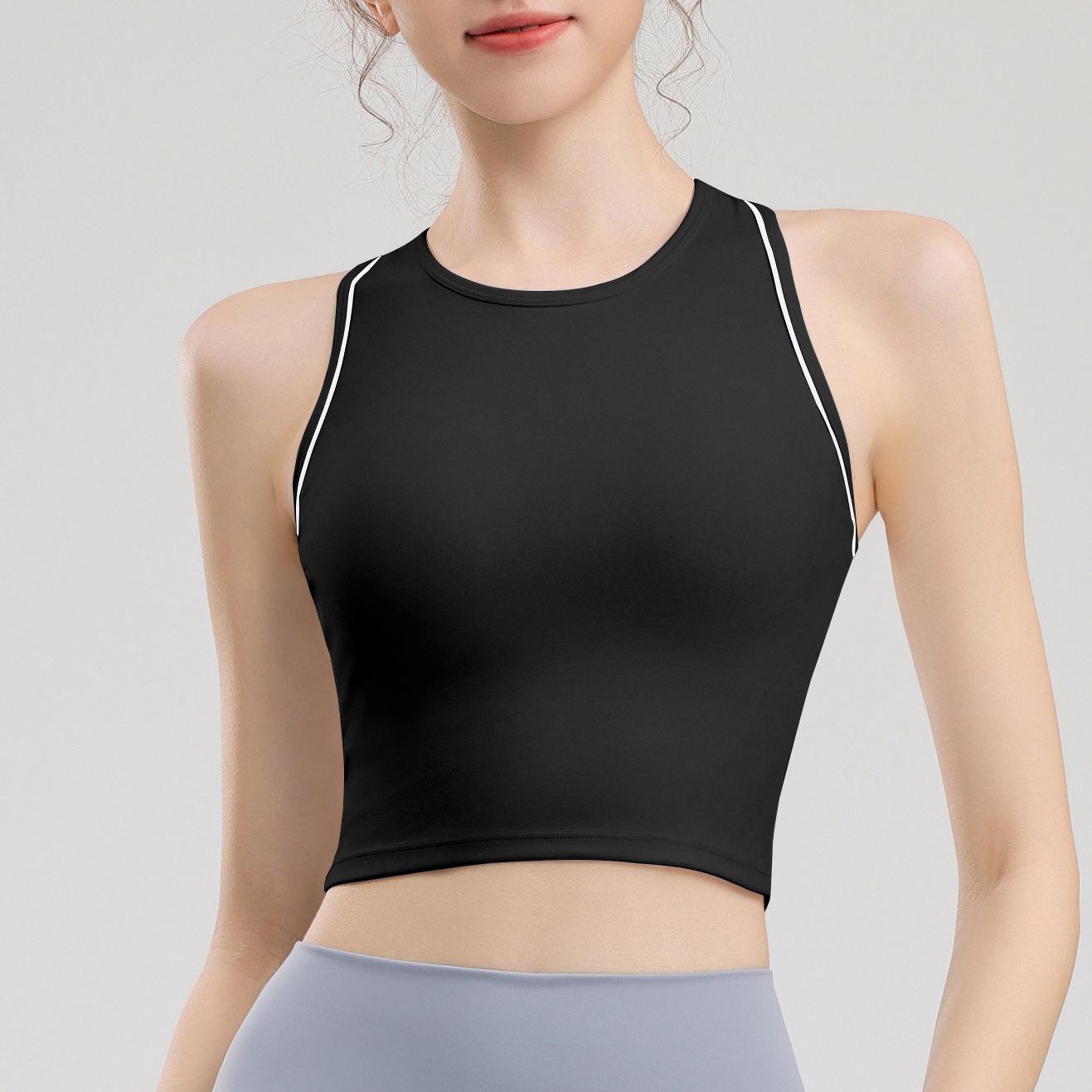 

Летний топ без рукавов в полоску с цветными блоками, прилегающий, для йоги, для женщин XL