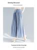 Summer 2024 Women's Black High-Waisted Wide-Leg Pleated Pants: Versatile, Slimming, Loose Fit, Plus Size, Casual Nine-Point Length.