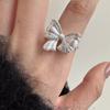 Copper Bowknot Contemporary Ring With Eyecatching Zircon Crafted For Stylish Women