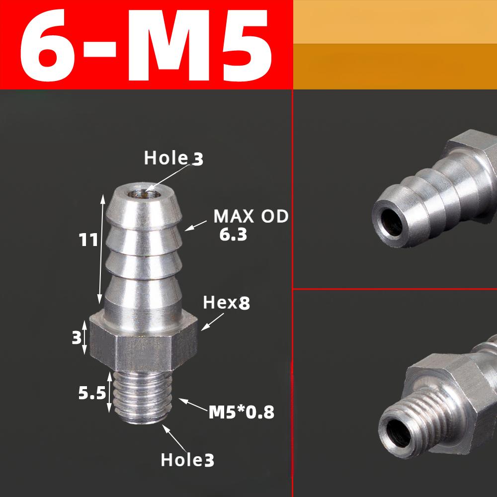M3 M4 M5 M6 M8 M10 M12 M14 M16 Metric Male To 3 4 5 6 8 10 12 Mm Hose Barb Nipple 304 Stainless Steel Pipe Fitting Air Water Gas