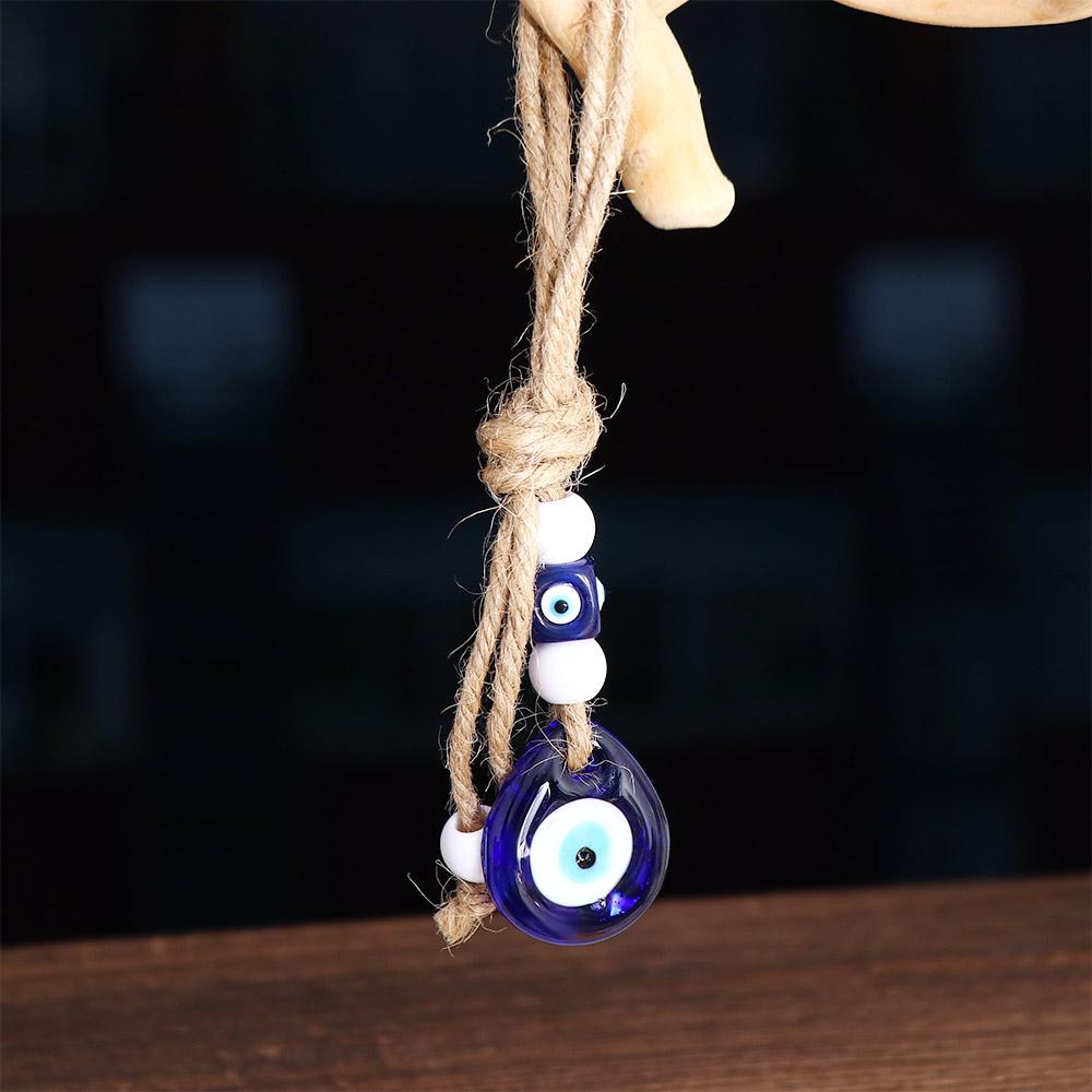 Amulet Car Ornaments Interior Accessories Evil Blue Eye Pendant Car Key Pendants Twine Drop Pendant