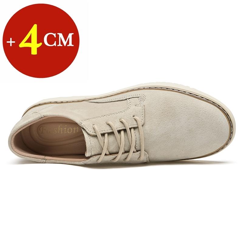 Classic Genuine Leather Casual Shoes Sneakers Man Elevator Shoes Height Increase Shoes for Men Insoles 4CM Sports Leisure Taller