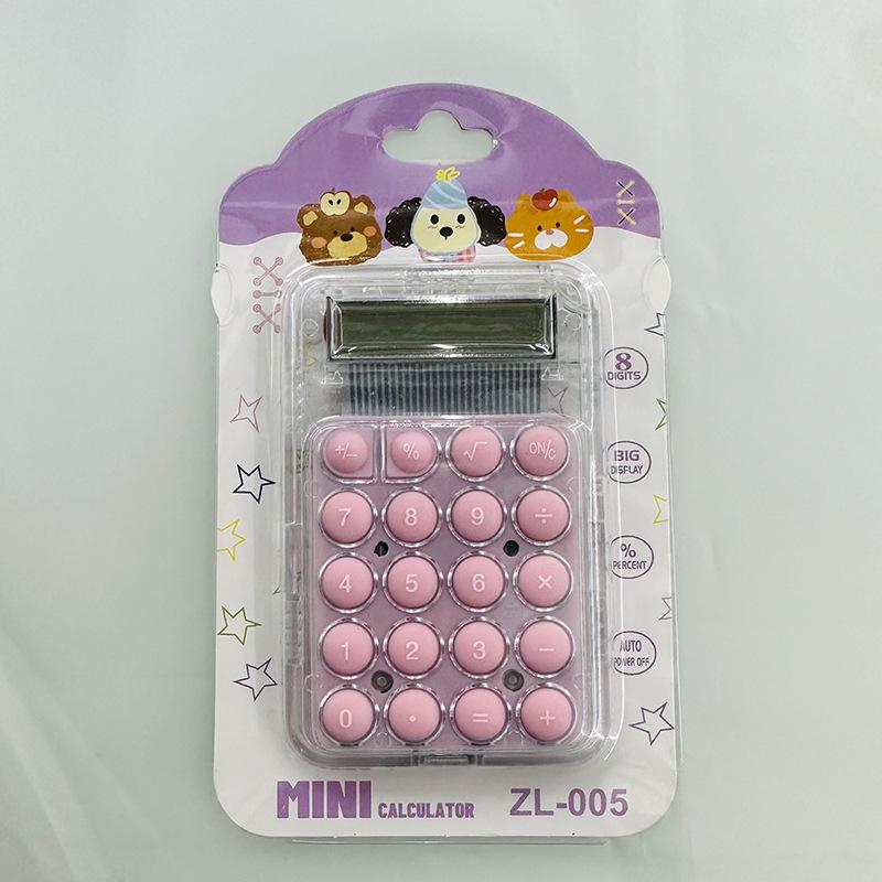 Adorable Mini Transparent Calculator - Handheld, Portable, Candy-Colored Student Gift