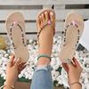 Summer New Women's Fashion Trend, Anti Slip, Wear-resistant, Comfortable Soft Bottom, Ethnic Style Flat Heel Flip Flops