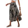 Bohemian Style Flowy Mid-Length Skirt with Personality Print for Summer Vacation