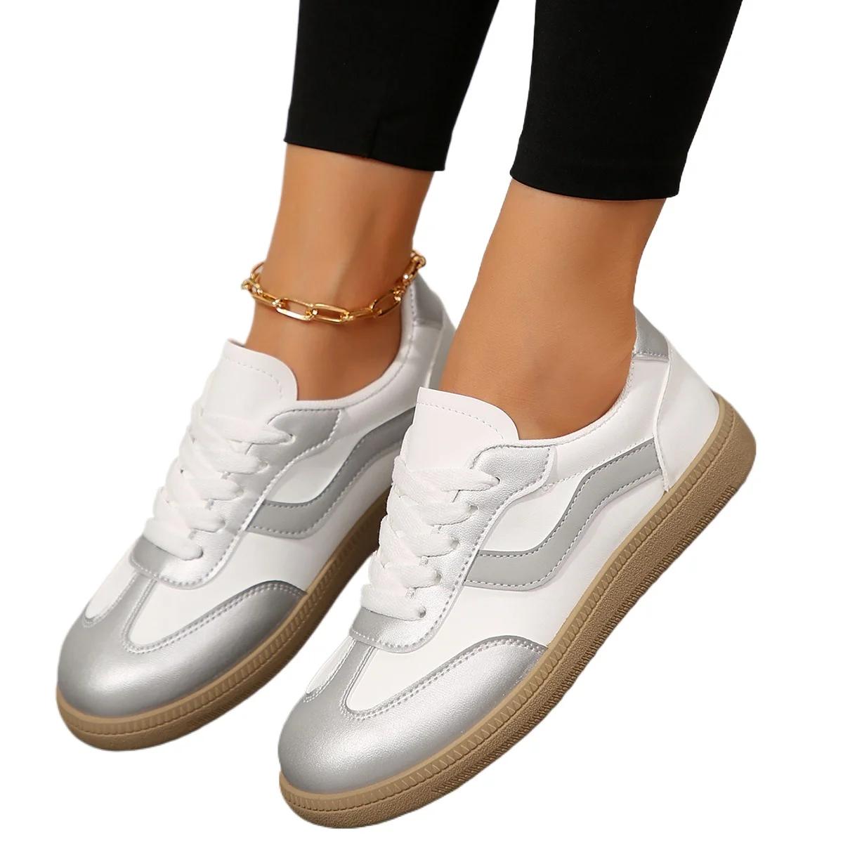 

Модные туфли большого размера, женские новые туфли из сетки с мелким вырезом и круглым носком, со стразами, слипоны на толстой подошве, повседневные женские туфли 40 серебряный