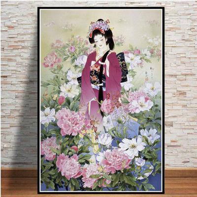 Japon Geyşa Kadın Boyama Anime Posterler Baskı duvar sanatı yağlıboya Duvar Resimleri Oturma Odası Ev Duvar Dekorasyonu Resimleri