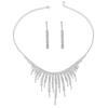 Tednding Fashion Rhinestone Simple Necklace Earrings Fine Jewelry Set for Women