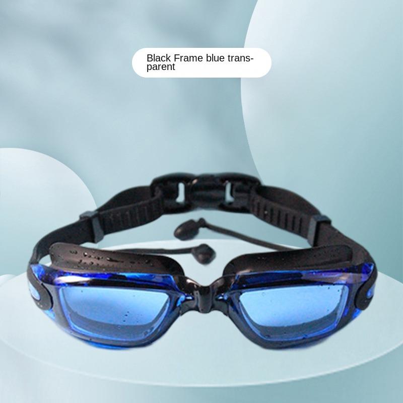 Swimming Goggles Men Women Swimming Glasses One-piece Earplugs Electroplating Boy Girl Swimming Eyepieces Accessories