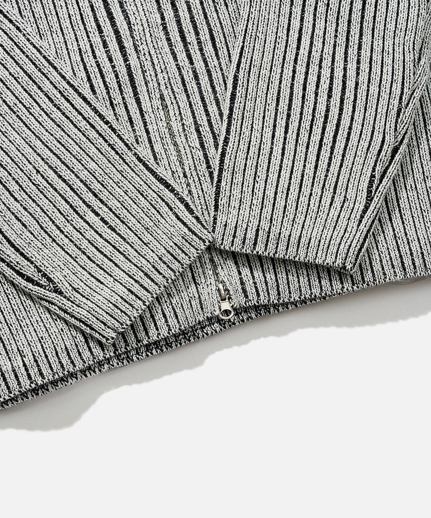 Vastic Two-Tone Knit Zip-Up_White / Black