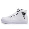 Fashion Print High-top Shoes Men Comfortable White Leather Sneaker Men Lightweight Men's Skateboard Shoes Big Size 48 Zapatillas