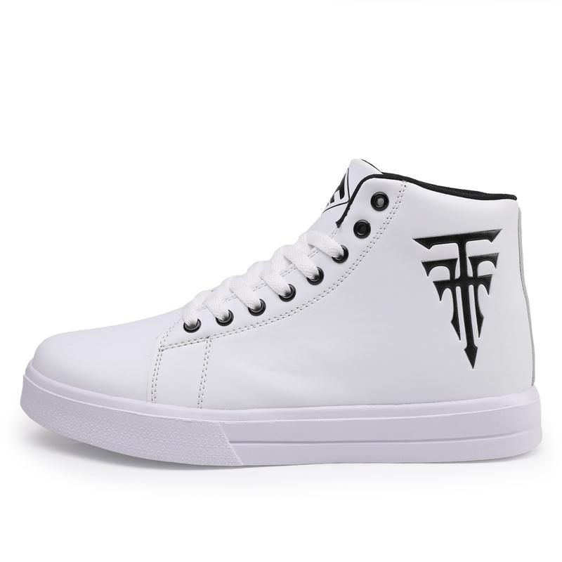 Fashion Print High-top Shoes Men Comfortable White Leather Sneaker Men Lightweight Men's Skateboard Shoes Big Size 48 Zapatillas
